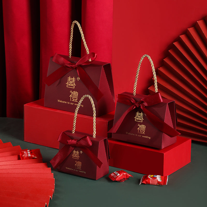 Portable Chinese Style Wedding Candy Gift Box – Retro Design