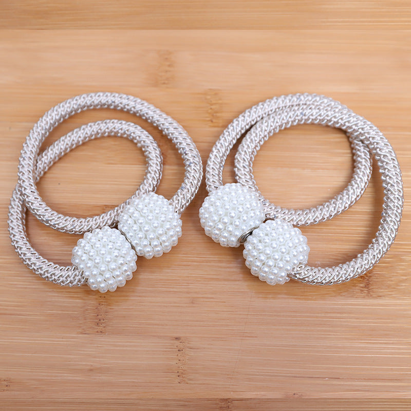 Perforation Free Pearl Magnetic Curtain Buckle Home Textile Tie Rope Curtain Magnetic Buckle
