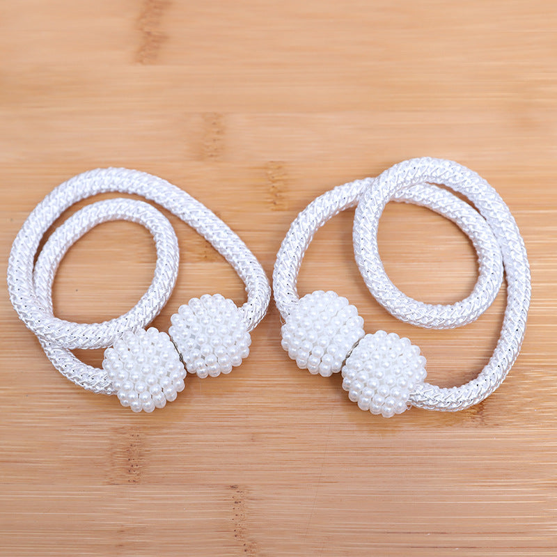 Perforation Free Pearl Magnetic Curtain Buckle Home Textile Tie Rope Curtain Magnetic Buckle
