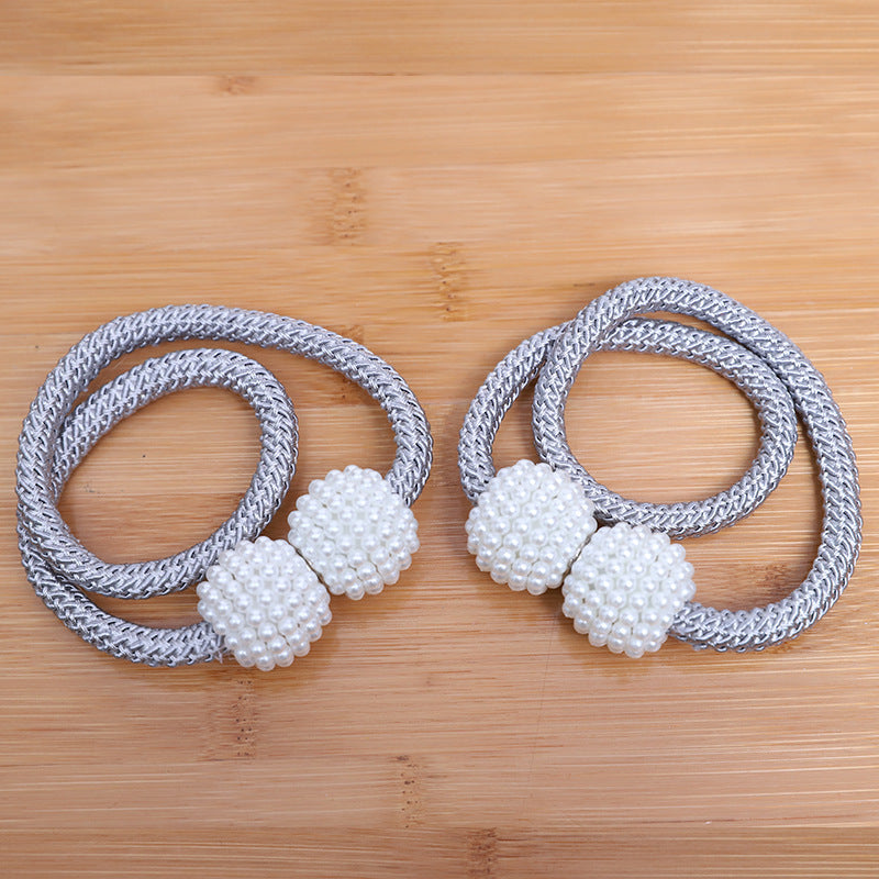 Perforation Free Pearl Magnetic Curtain Buckle Home Textile Tie Rope Curtain Magnetic Buckle