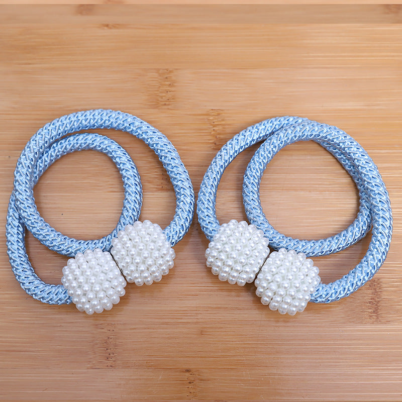 Perforation Free Pearl Magnetic Curtain Buckle Home Textile Tie Rope Curtain Magnetic Buckle