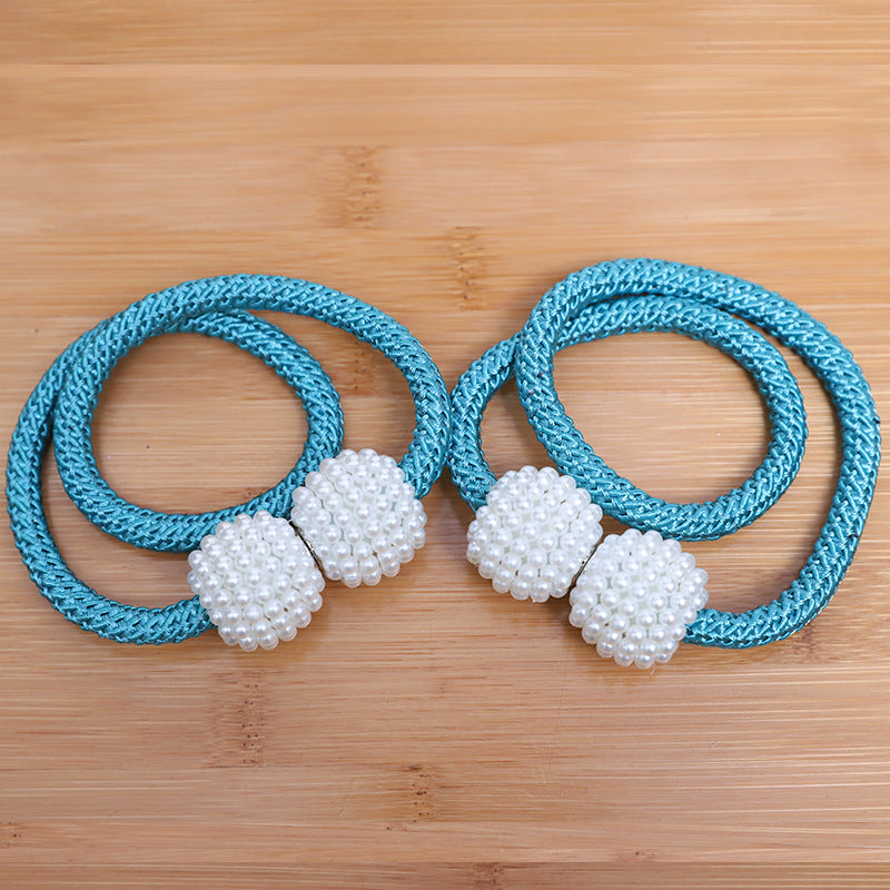 Perforation Free Pearl Magnetic Curtain Buckle Home Textile Tie Rope Curtain Magnetic Buckle