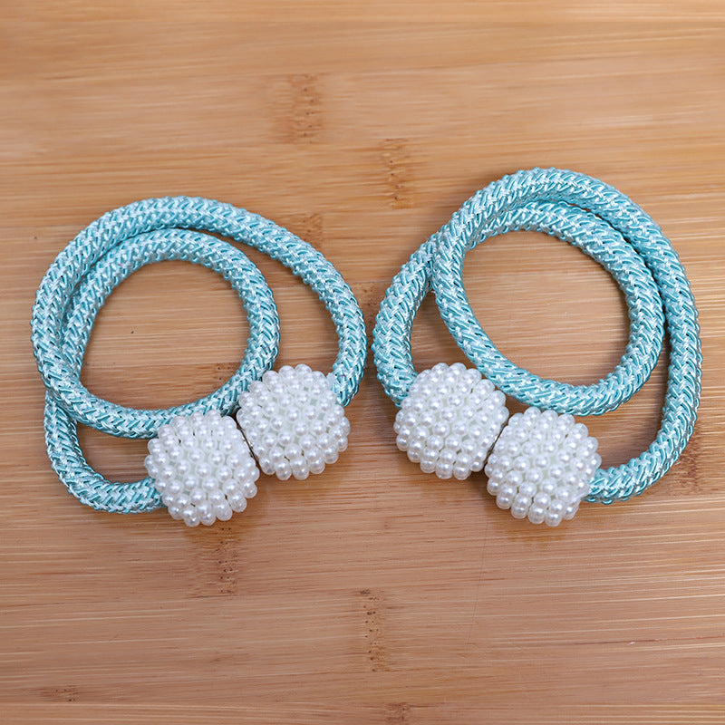 Perforation Free Pearl Magnetic Curtain Buckle Home Textile Tie Rope Curtain Magnetic Buckle