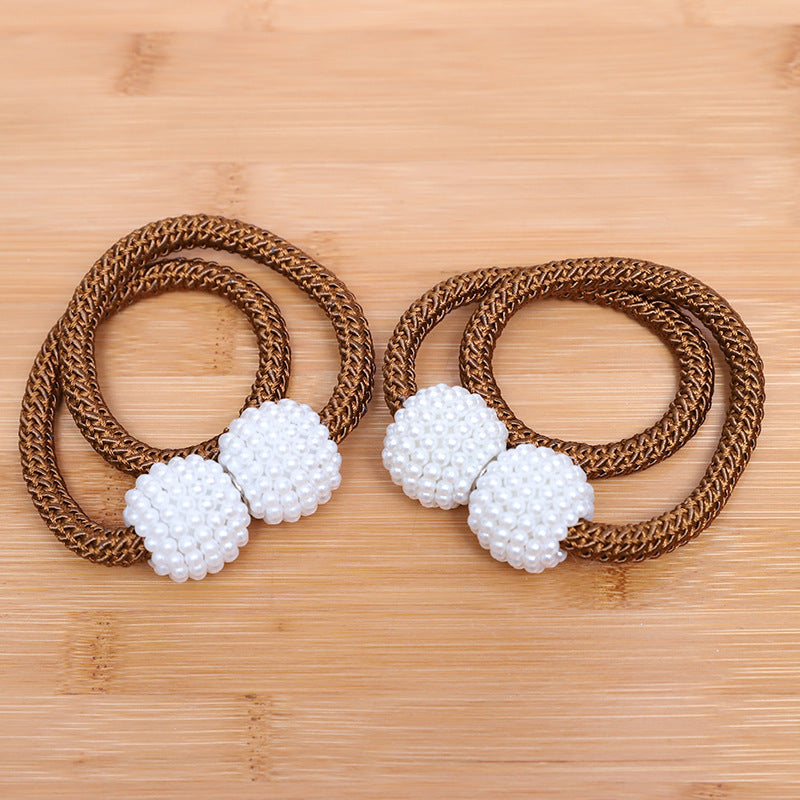 Perforation Free Pearl Magnetic Curtain Buckle Home Textile Tie Rope Curtain Magnetic Buckle