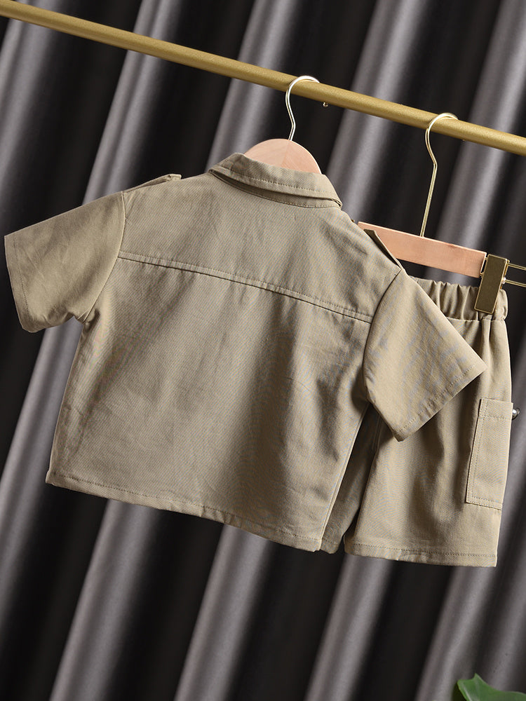 Summer Baby Thin Tooling Suit Children's Western Style Short Sleeves