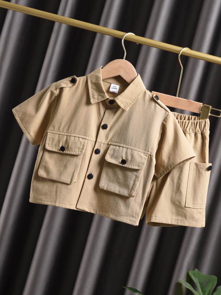 Summer Baby Thin Tooling Suit Children's Western Style Short Sleeves