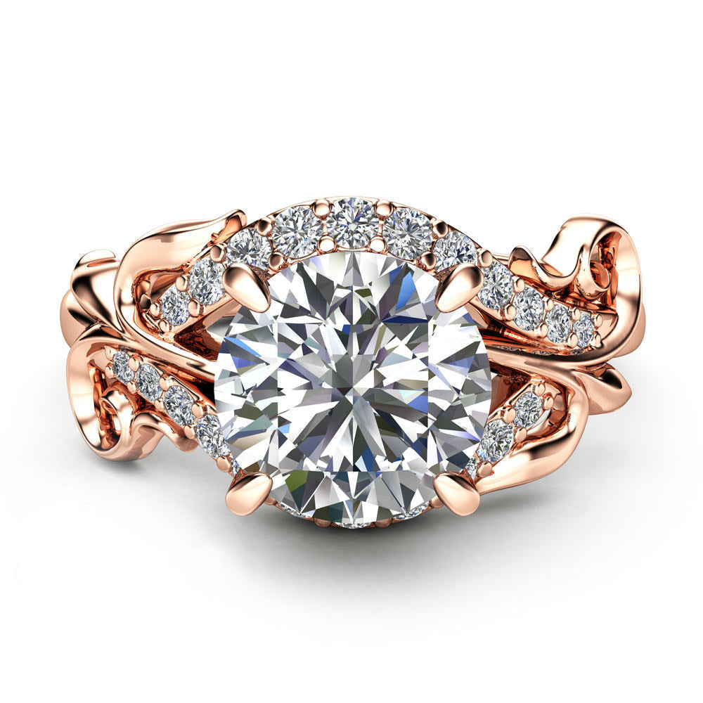Women's Oval Geometric Brass And White Steel Topaz Ring