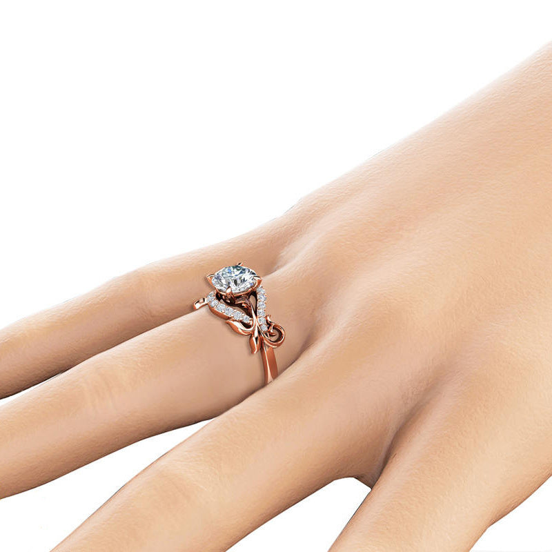Elegant Oval Geometric Brass and White Steel Topaz Engagement Ring