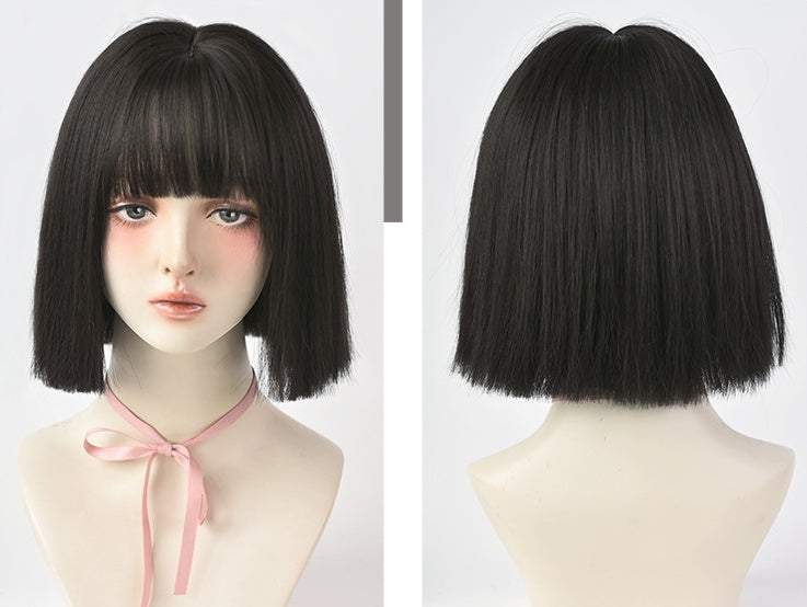 Wig Female Short Hair New Style Net Red Round Face Short Wig Set