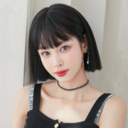 Wig Female Short Hair New Style Net Red Round Face Short Wig Set