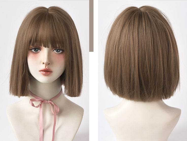 Wig Female Short Hair New Style Net Red Round Face Short Wig Set