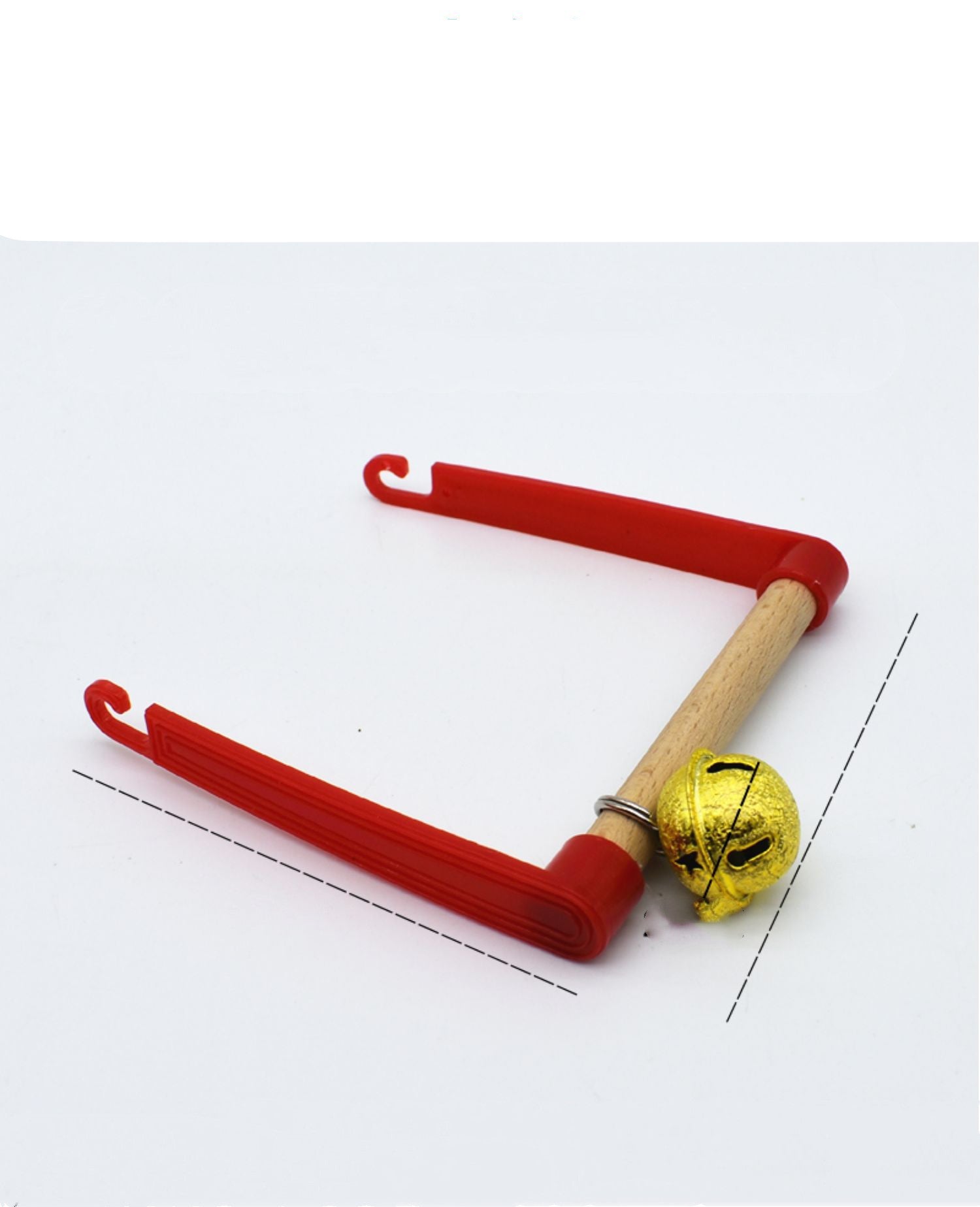Parrot Swing Toy with Red Hook and Bell – Plastic, Wood & Metal Bird Climbing Ladder