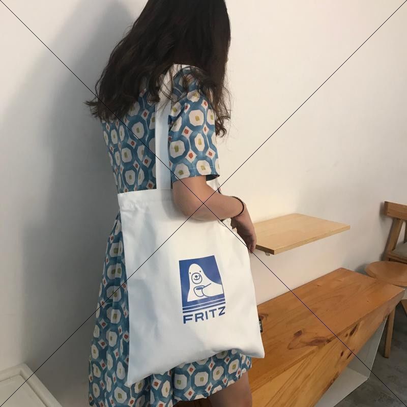 Single Shoulder Canvas Bag – Japanese & Korean Style Cotton Tote