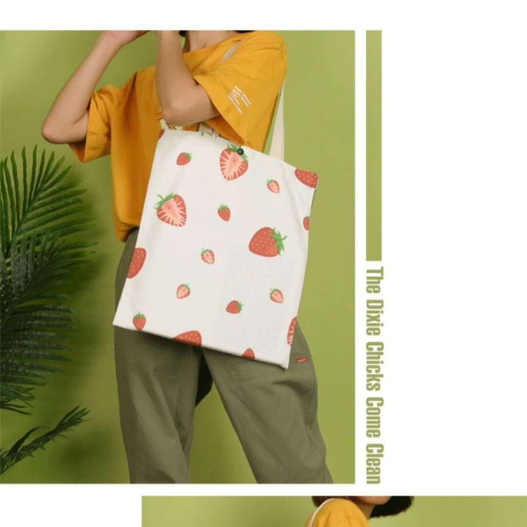 Single Shoulder Canvas Bag – Japanese & Korean Style Cotton Tote