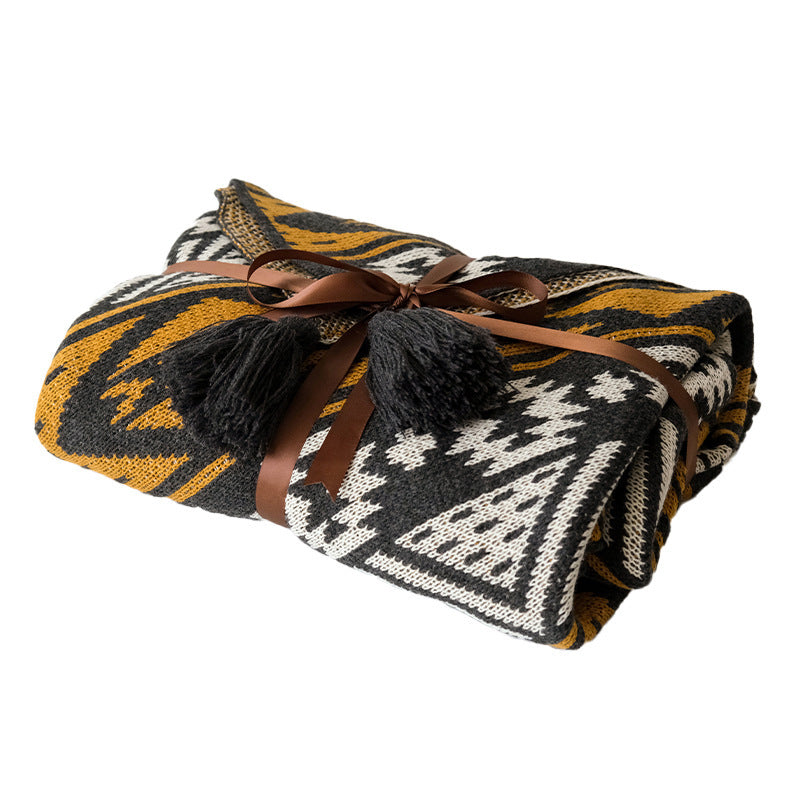 Midnight Of Pumpkin Carriagefilm Black Sofa Cover Blanket Export Quality Skin Friendly Knitting Blanket Lunch Break Blanket