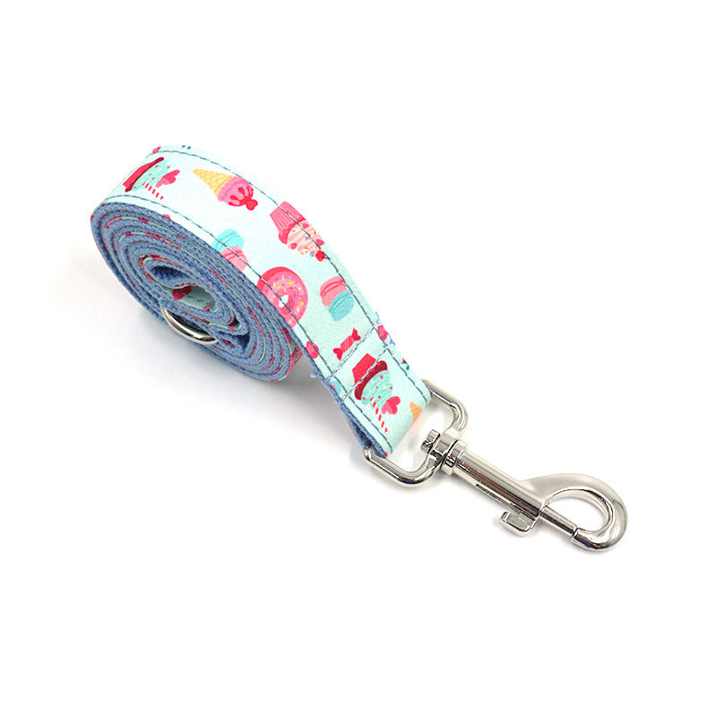 Lettering Pet Collar Leash Set Spot Large Dog Pet Dog Collar Leash Set Dog Walking Set