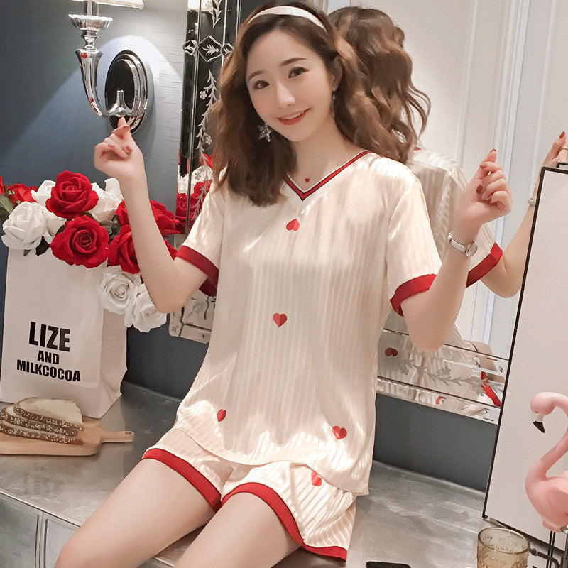 Women's Giraffe Print Two Piece Cotton Loungewear Set
