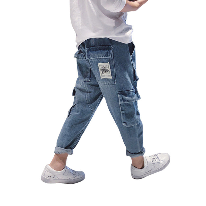 Kids Fleece Lined Harem Trousers Trendy Relaxed Fit Cotton