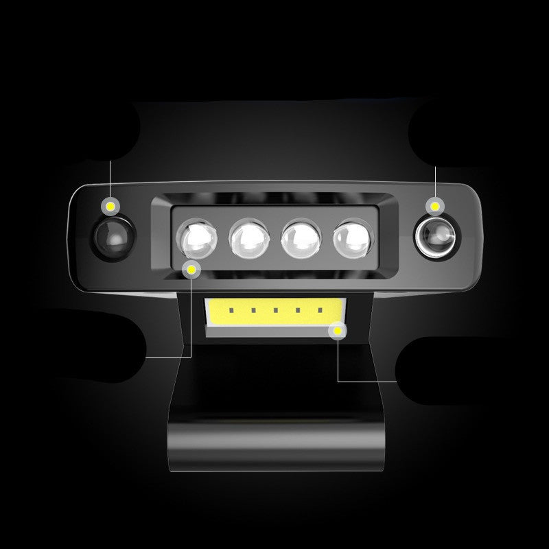Power Indicator USB Rechargeable Fishing Headlight Night Fishing Cap Clip Light Strong Light Clip Cap Light