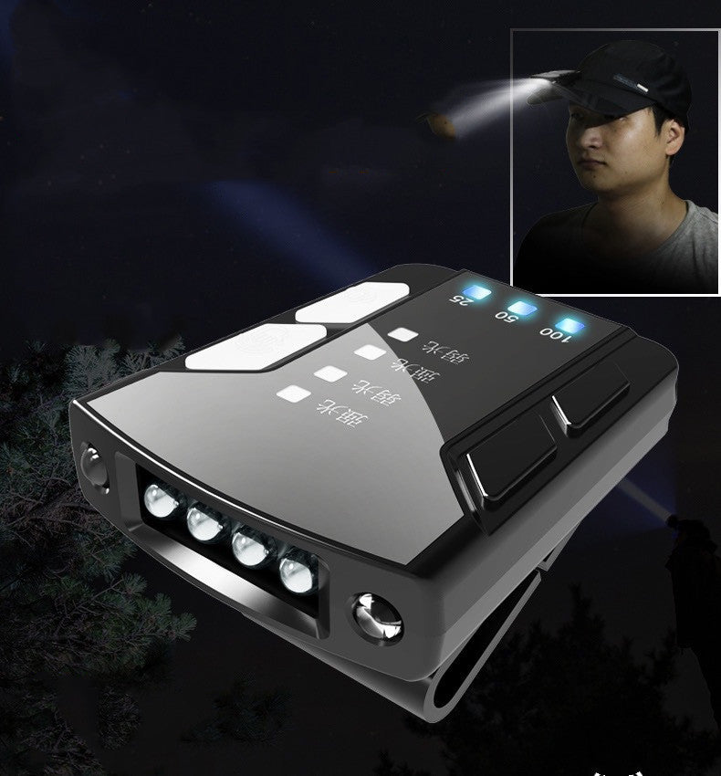 Power Indicator USB Rechargeable Fishing Headlight Night Fishing Cap Clip Light Strong Light Clip Cap Light