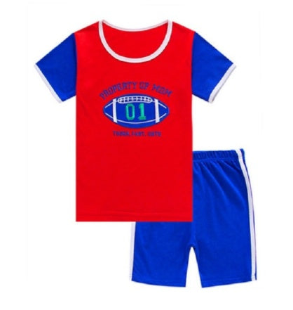 Boys Casual Cotton Short Sleeve Shirt And Shorts Slim Fit
