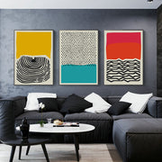 Abstract Triptych Wall Art – Living Room Sofa Background Decorative Canvas Painting