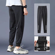 Men’s Cropped Quick-Dry Loose Sports Pants – Solid Color Trousers
