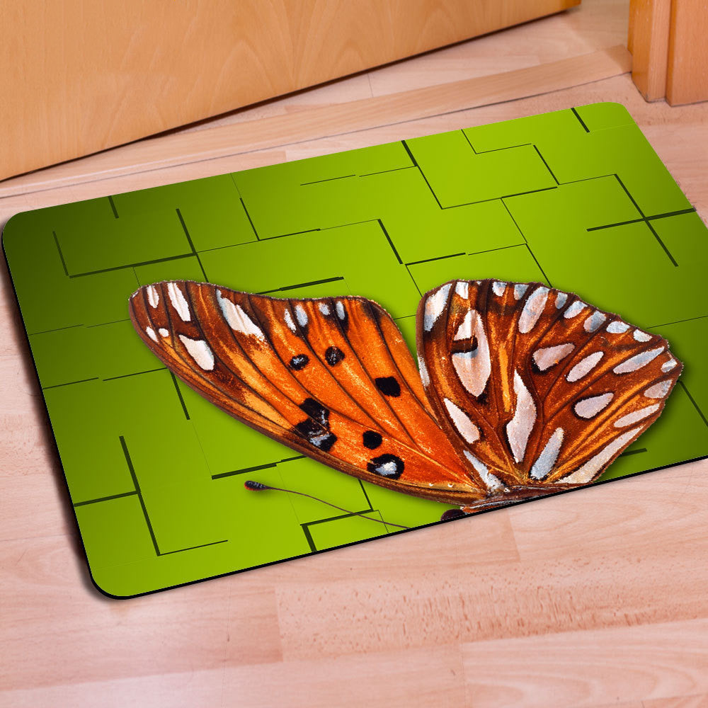 Green Butterfly Floor Mats Bathroom Room Home Mats