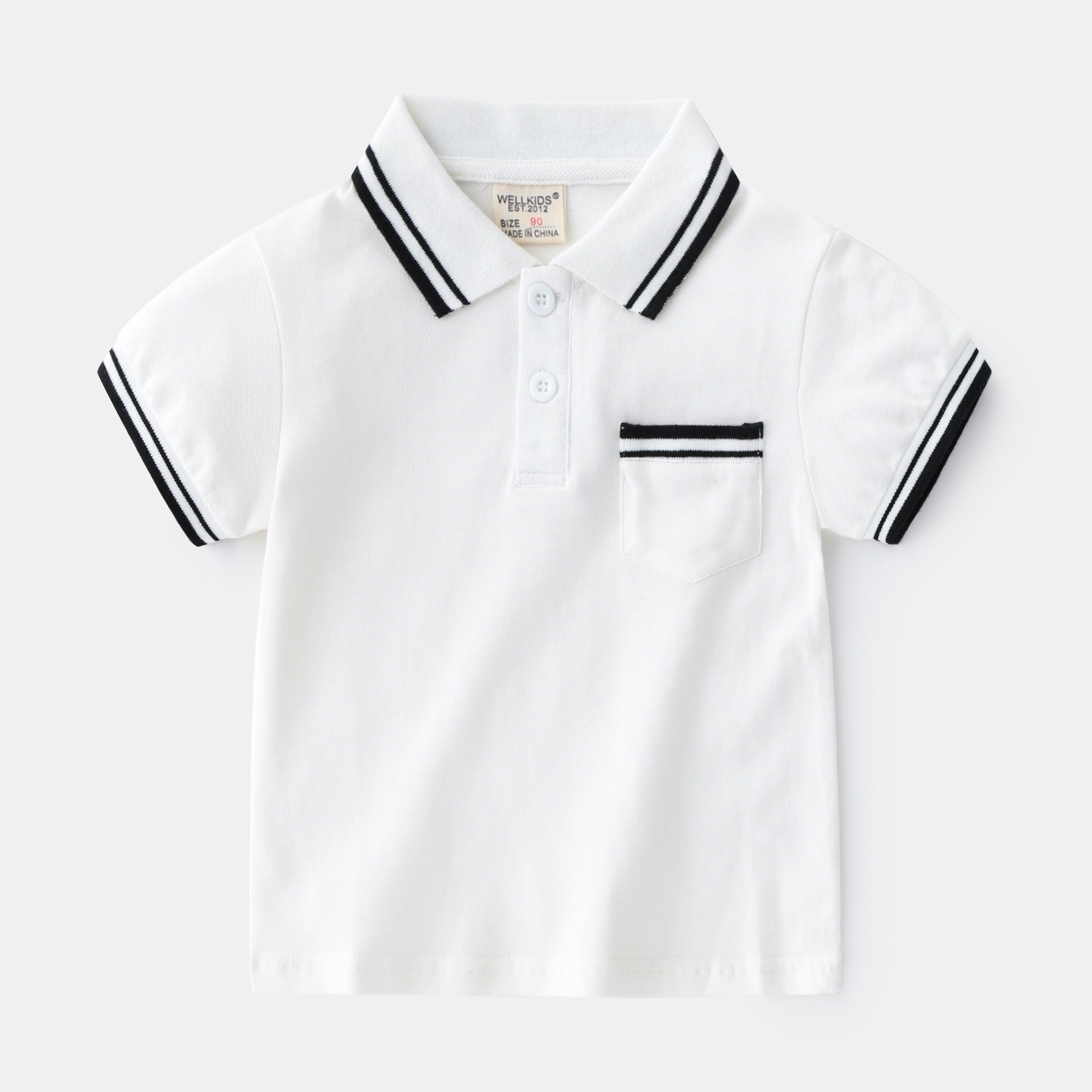Kids Summer Polo Cotton Tee Short Sleeve Casual Top
