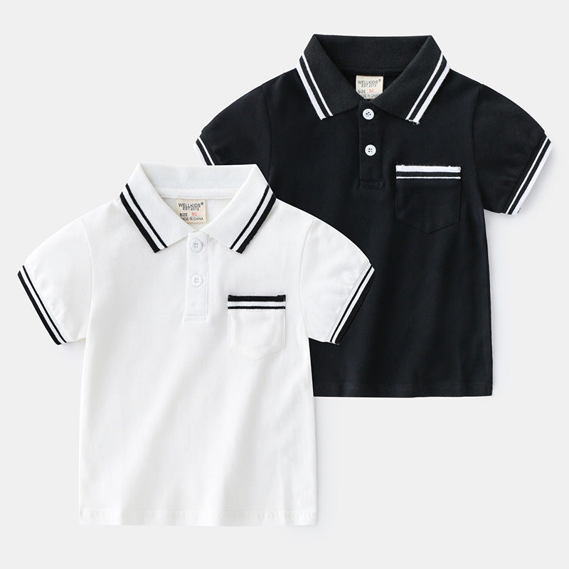 Kids Summer Polo Cotton Tee Short Sleeve Casual Top