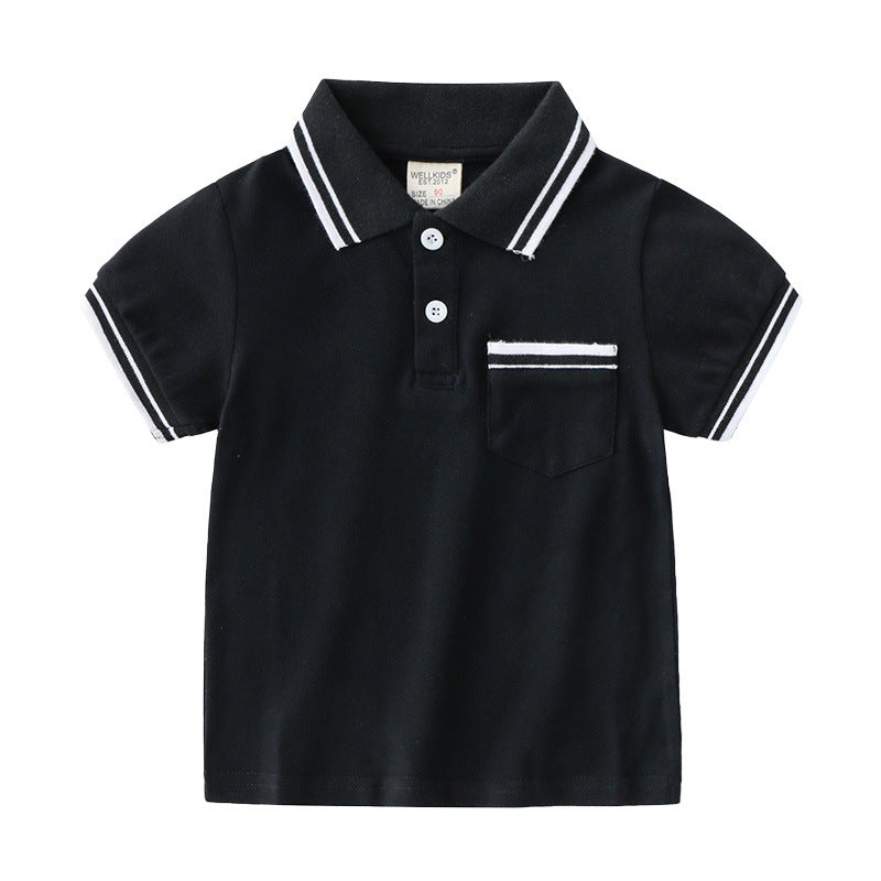 Kids Summer Polo Cotton Tee Short Sleeve Casual Top