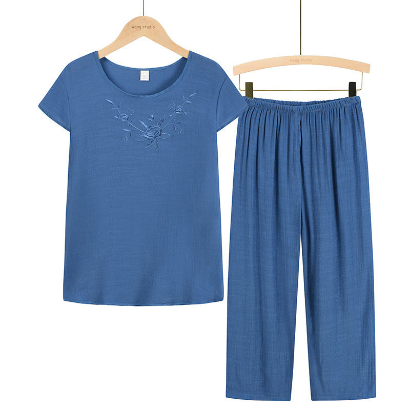 Women's Summer Casual Jacket and Short-Sleeved T-Shirt Two-Piece Set