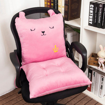Cartoon One-Piece Cushion Cushion Back One Office Chair Cushion Thicken Student Seat Cushion Dining Chair Plush Butt Cushion