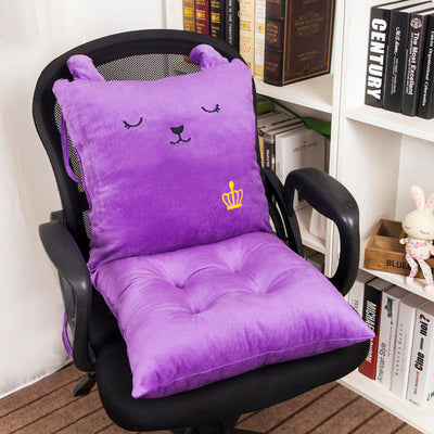 Cartoon One-Piece Cushion Cushion Back One Office Chair Cushion Thicken Student Seat Cushion Dining Chair Plush Butt Cushion