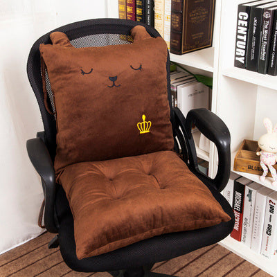Cartoon One-Piece Cushion Cushion Back One Office Chair Cushion Thicken Student Seat Cushion Dining Chair Plush Butt Cushion