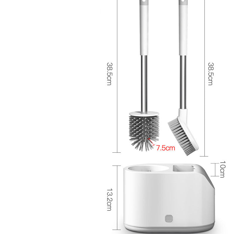 Long Handle Silicone Toilet Brush – Durable Bathroom Cleaning Tool & Accessory