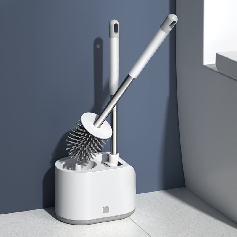 Long Handle Silicone Toilet Brush – Durable Bathroom Cleaning Tool & Accessory