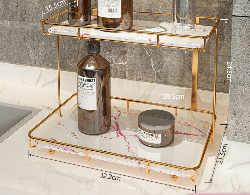 Light Luxury Wall-Mounted Bathroom Shelf – Elegant Storage Rack