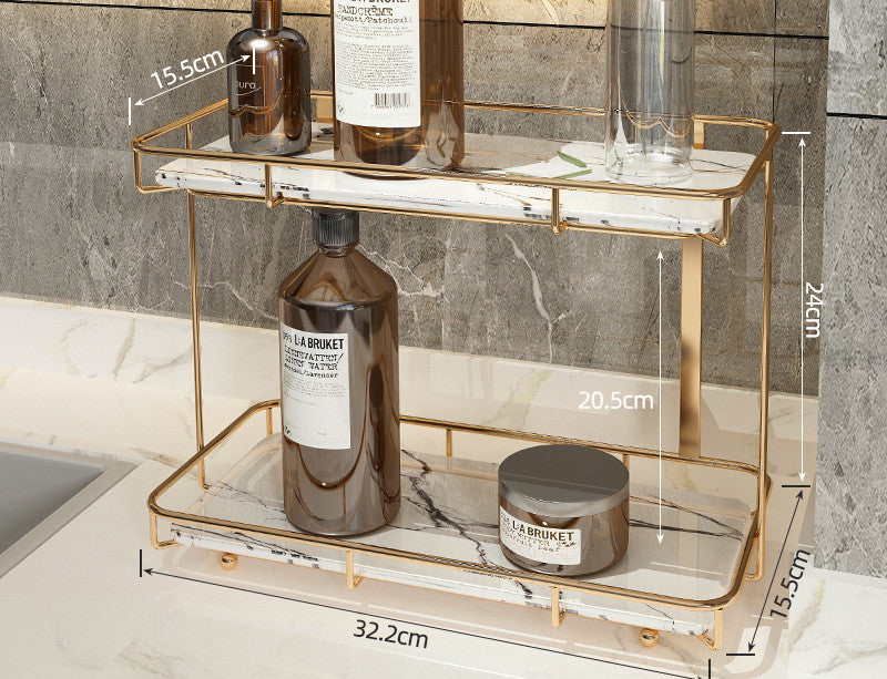 Light Luxury Wall-Mounted Bathroom Shelf – Elegant Storage Rack