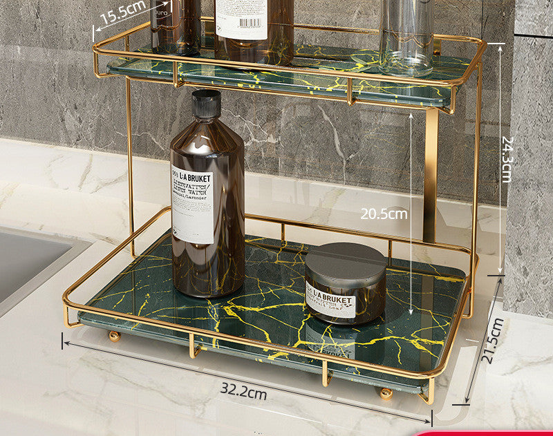 Light Luxury Wall-Mounted Bathroom Shelf – Elegant Storage Rack