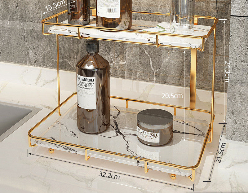 Light Luxury Wall-Mounted Bathroom Shelf – Elegant Storage Rack