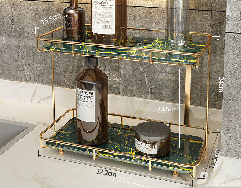 Light Luxury Wall-Mounted Bathroom Shelf – Elegant Storage Rack