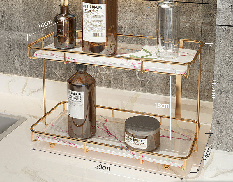 Light Luxury Wall-Mounted Bathroom Shelf – Elegant Storage Rack