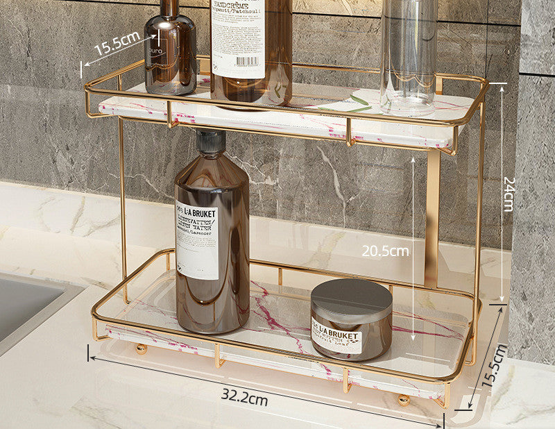 Light Luxury Wall-Mounted Bathroom Shelf – Elegant Storage Rack