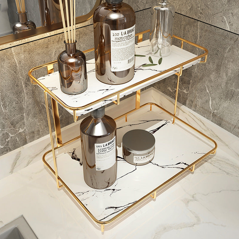 Light Luxury Wall-Mounted Bathroom Shelf – Elegant Storage Rack