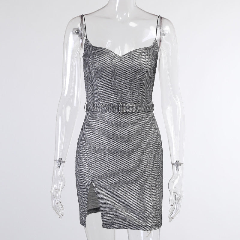 VestidoPeach Heart Neck Sling Dress Women Fashionable Waist Urban Casual Slim Dress