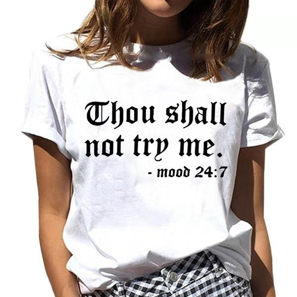 Letter Print Women's Short-sleeved T-shirt Women