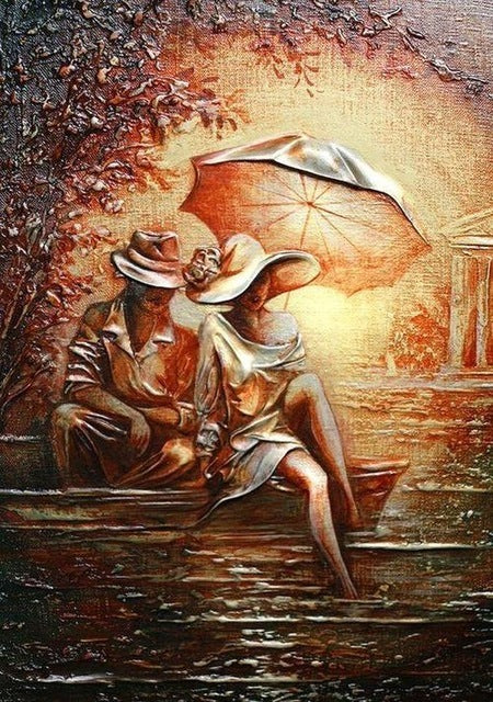 Romantic Oil Painting – Canvas Wall Art for Living Room Decoration