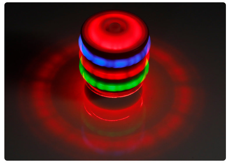 Colorful Flash LED Light Spinning Top Laser Music Gyroscope Kid's Wood Luminous Music Gyro Interesting Children Toy Gifts