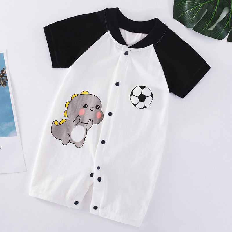 Baby Cotton Bodysuit – Short Sleeve Casual Romper with Rabbit Fur Blend